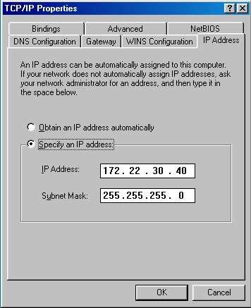 160 Linux Transfer for Windows Network Admins Figure 4. Setting a static IP address. 4. If you aren t using a DHCP server, you ll need to add static IP address information.