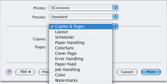 PRINTING Mac OS X Select [Print] from the [File] menu of TextEdit. 1 The menu used to execute printing may vary depending on the software application. Make sure that the correct printer is selected.