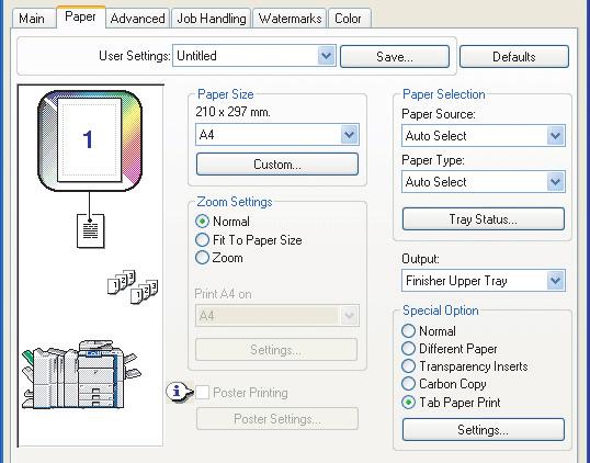 PRINTING TEXT ON TABS OF TAB PAPER (Tab Printing) (This function is only available in Windows.) This function is used to print text on the tabs of tab paper.