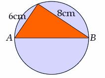 11. Find the perpendicular height of the equilateral triangle shown 12. AB is the diameter of the circle shown. Find the radius of the circle 13.