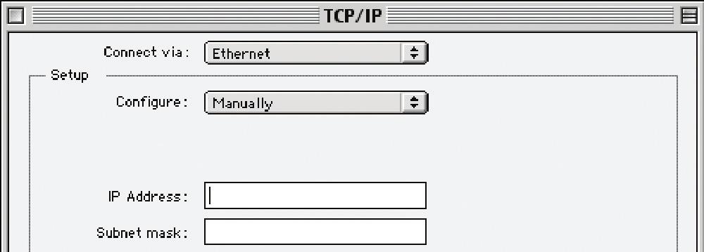 Manually Configuring Network Settings Set up the computer that is connected to the cable or DSL modem FIRST using these steps.