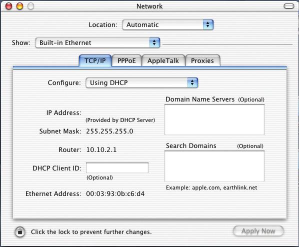 Select Network (1) from the System Preferences menu. (1) 3.