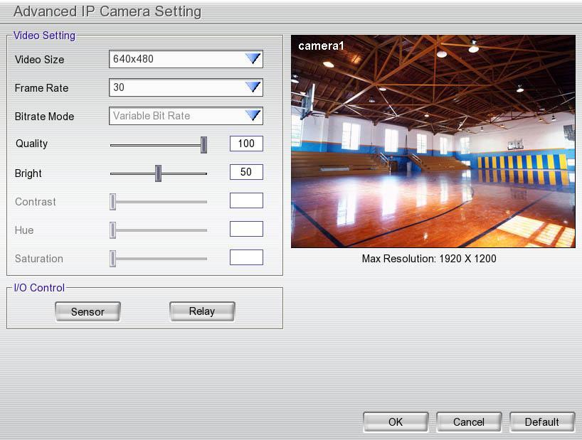 (5) IP Camera Information To setup IP camera and display current IP camera information.