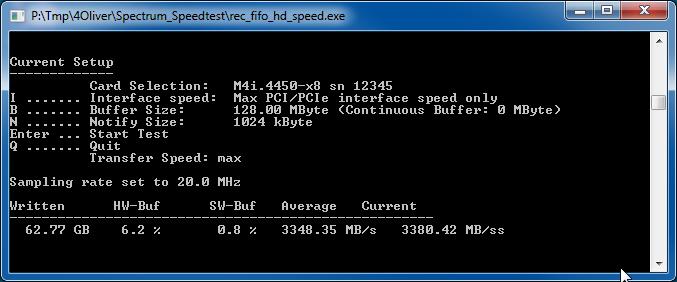 As seen in figure 3, the performance is slightly better (an average of 3348 MB/s) as there's no graphical user interface involved.