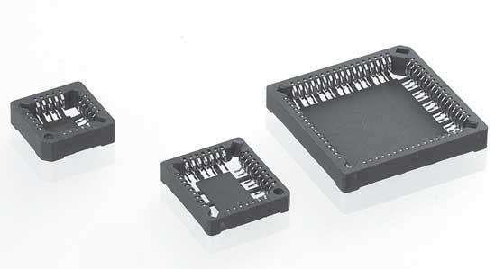 SOCKETS FOR PLASTIC LEADED CHIP CARRIERS (PLCC) SMT TERMINATIONS Series 540 PLCC sockets with SMT terminations come with square sizes for IC-packages according to JEDEC MO-047 and rectangular size