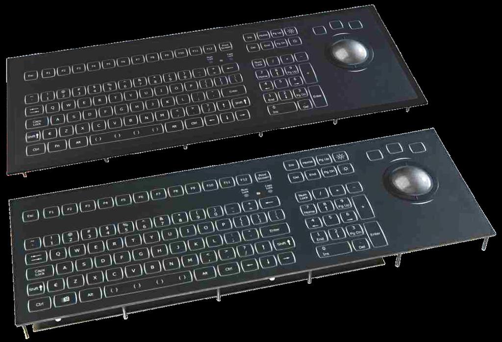 LED backlit keyboard with 50mm laser trackball - optional external backlight control This Duralight 106 key backlit NSI keyboard is approved for use with Solas Marine applications (f.i ECDIS).