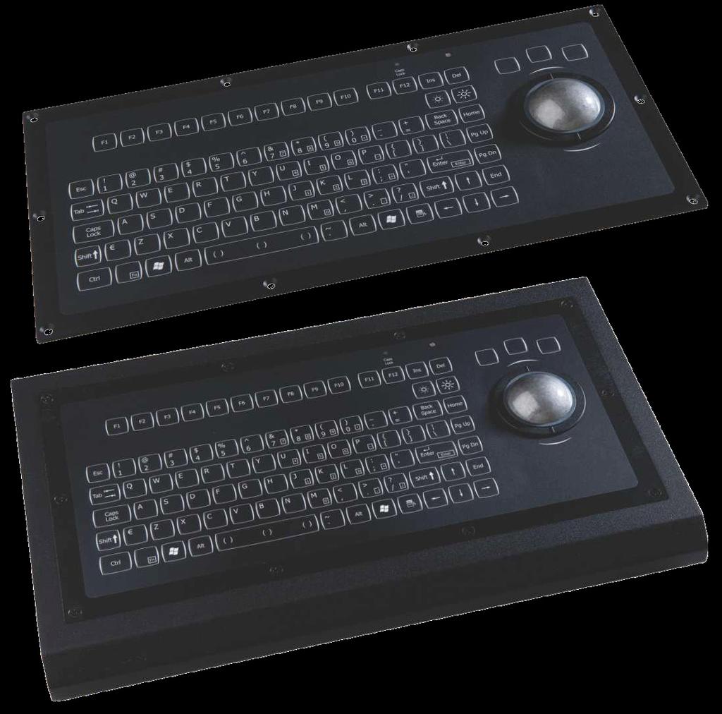 Compact LED backlit IP67 keyboard with removable 50mm laser trackball This Duralight 92 key backlit NSI keyboard is approved for use with Solas Marine applications (f.i. ECDIS).