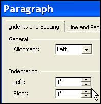 Intermediate Word for Windows Page 5 8. Indenting Paragraphs It is often helpful to set off text by indenting it on both sides.