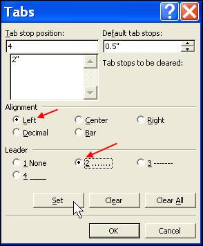 Intermediate Word for Windows Page 7 12. Formatting the Agenda To double space and set tabs for the agenda items: Highlight the agenda items from Call to Order through Adjournment.