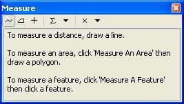 1.) Click the Measure tool and the measure window appears. 2.