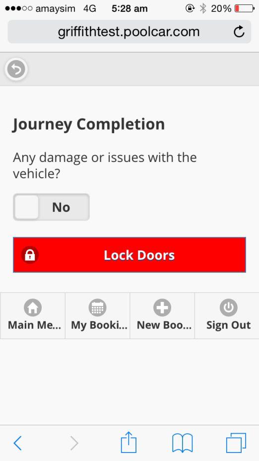 Click on Lock Doors and your journey is now complete.