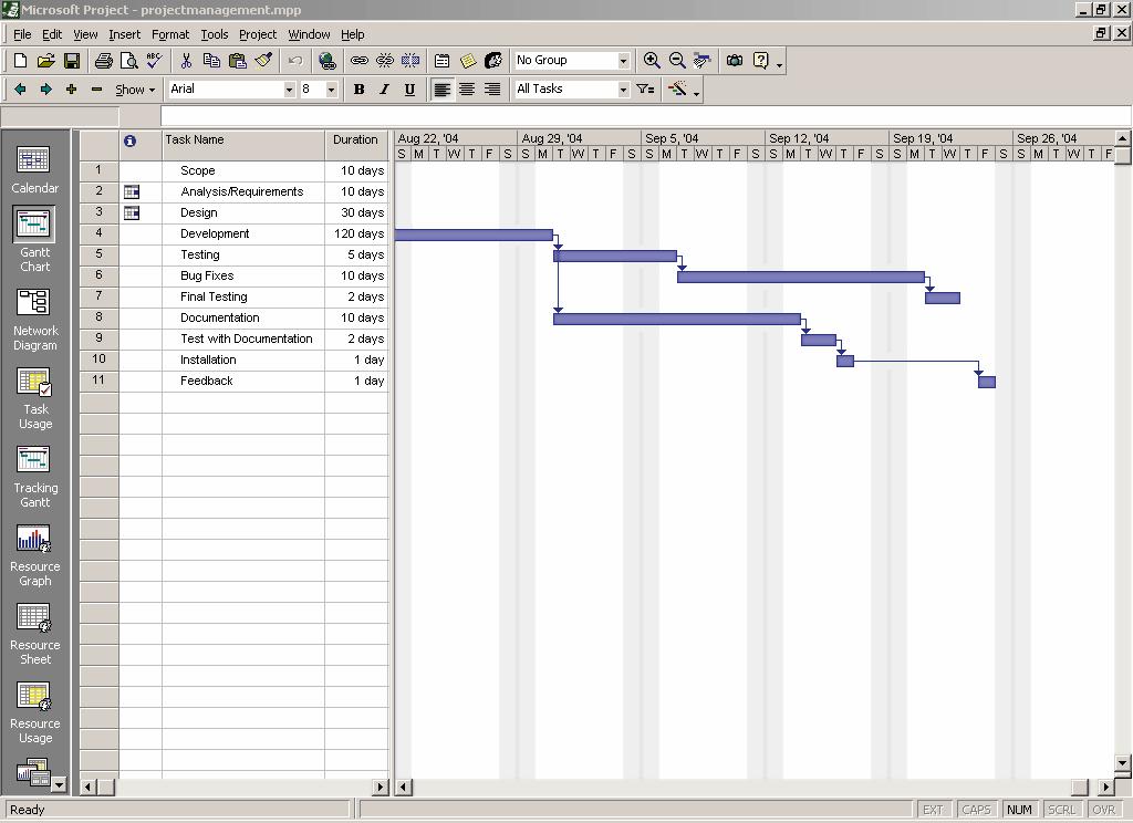 Figure 12-12 A project management tool helps a manager keep