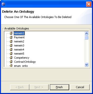 Ontology from the DBE Knowledge Base and specifying the ontologies from a list of all the available ontologies of the Knowledge Base as shown in the figure below.