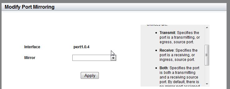 AT-FS970M Series Version 2.3.1.0 Web Interface User s Guide Specifying Direction Type To specify source ports and type of packet direction, do the following: 1.