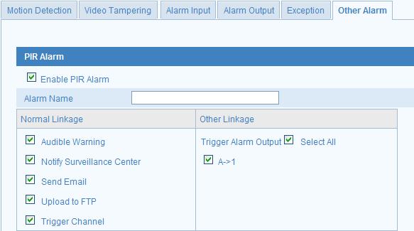 And you can configure the PIR alarm according to the steps in this chapter.