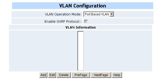 2-4-7-1. Port Based VLAN 1. Click Add to create a new VLAN group. 2. Enter the VLAN name, Group ID and select the members for the new VLAN. 3. Click Apply. 4.