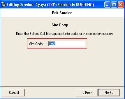 In the Site Entry window, enter the Site Code as configured in Section 5.1. Click Next to continue.