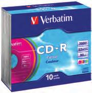 Y V94611 94611 CD-R Colours 52x 700MB 25 Slim Case Y 240157 43432