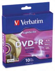 7GB 20 Slim Case Y V95091 95091 DVD+R Lightscribe 16x 4.