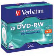 7GB 1 Jewel Case Y 240172 95044 DVD-RW 2x 4.7GB 5 Jewel Case Y V43552 43552 DVD-RW 4x 4.