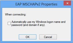 Remove the checkmark from the box Automatically use my Windows logon name and password (and domain if any).