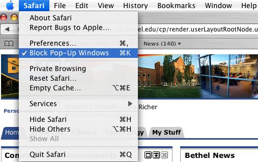 Managing Apple Safari Pop Up Blockers for CUNYfirst To save or print.pdf files from CUNYfirst, pop-up blockers must be turned-off in your browser prior to beginning the transaction (step sheet).