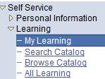 4. 5. Click the My Learning link to display a list of registered courses.