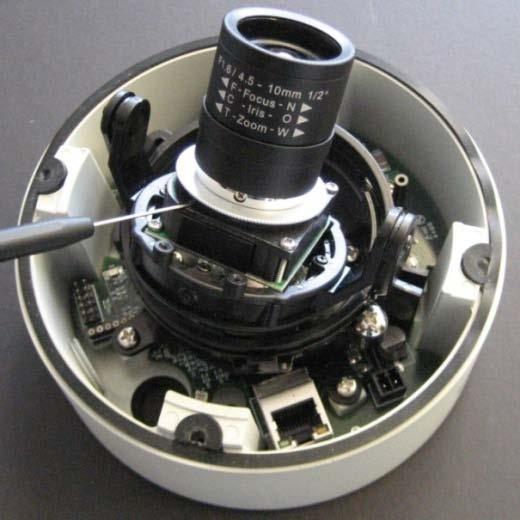 16. To adjust back focus, loosen the two (2) set screws with the appropriate llen key as shown Image 8 (only one
