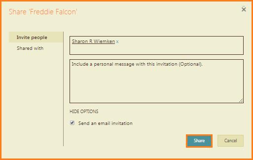 top box, type in user s name or email address. Click SHOW OPTIONS to choose whether to send an email invitation.