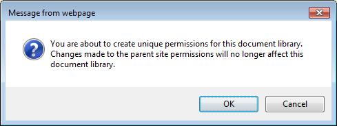 permissions on this library list.