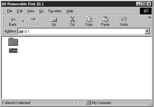 The [Removable Disk] icon is displayed when the camera is connected to the PC, indicating that the camera is recognized as the [Removable Disk].