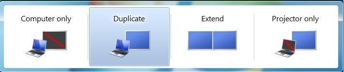Windows Shortcut Press Windows key and P to bring up the menu and choose a desired mode Figure 4: Windows Shortcut Cursor Disappearing In some cases, when removing the Docking while in extended mode,