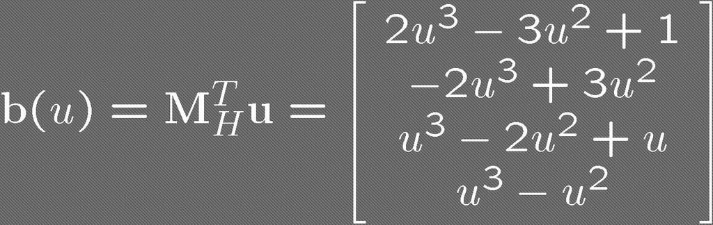 Blending functions for u = [1 u