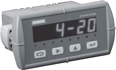 Siemens G 009 Weighing Electronics ccessories for Stand-lone Integrators SITRNS RD00 Overview The SITRNS RD00 is a universal input, panel mount remote digital display for process instrumentation.