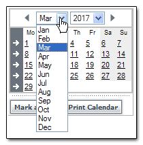 To view a whole week at a time, click the arrow that appears at the beginning (far left) of each row.