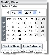 To open a marked time window, use one of the following options: In the main calendar panel, click one of