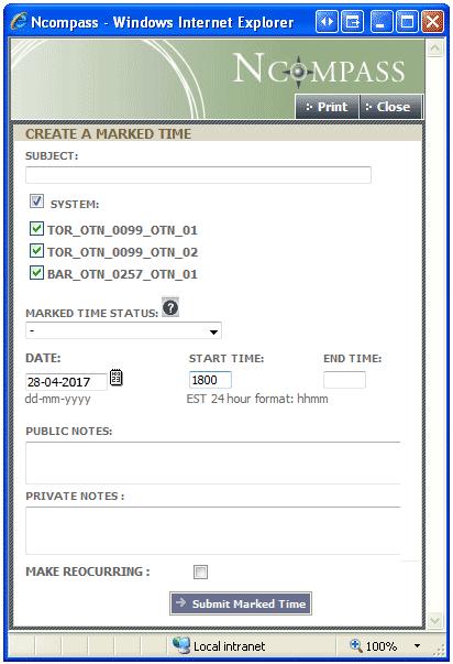 Figure 28: Create marked time from calendar Figure 29: Create marked time using button A Marked Time