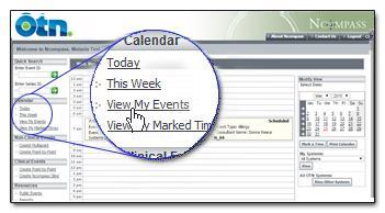 The My Events Page Viewing Upcoming Events The View My Events option displays events that involve one of your systems or events that you have created.