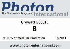 Growatt 4000TL / 4400TL / 5000TL Datasheet Growatt 4000TL Growatt 4400TL Growatt 5000TL Maximum efficiency of 97.