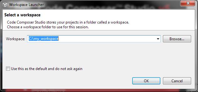 the Select a workspace dialog appears, specify the location for a new workspace.