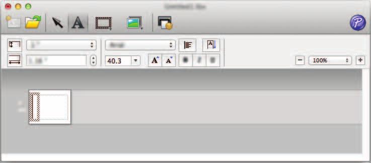 Používanie aplikácie P-touch Editor Lite 3 3 Zobrazenie štítku Zobrazenie Funkcia Toto zobrazenie štítku sa zobrazí po spustení softvéru.