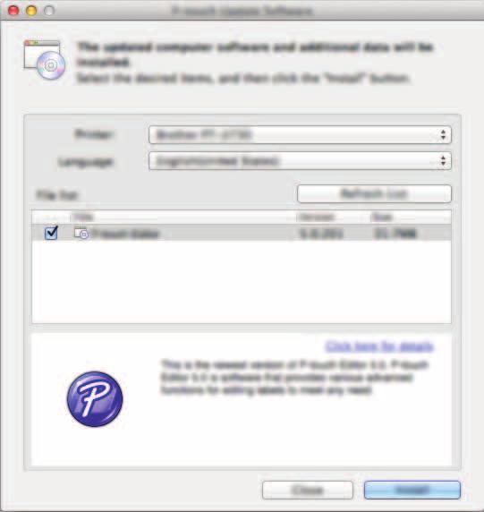 Aktualizácia softvéru P-touch 2 Kliknite na ikonu [Computer software update] (Aktualizácia počítačového softvéru).