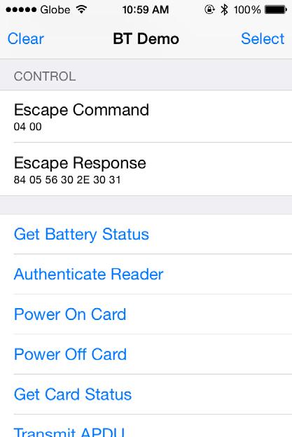 2.2.6. Transmit an escape command To transmit an escape command: 1. Insert smart card into the ACR3901U-S1 reader. 2.