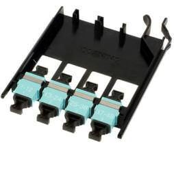 Pretium EDGE Solutions MTP Connector Panels Provide MTP connection points between trunks and harnesses or extender trunks Can be installed or removed from the front or rear of a housing Facilitate