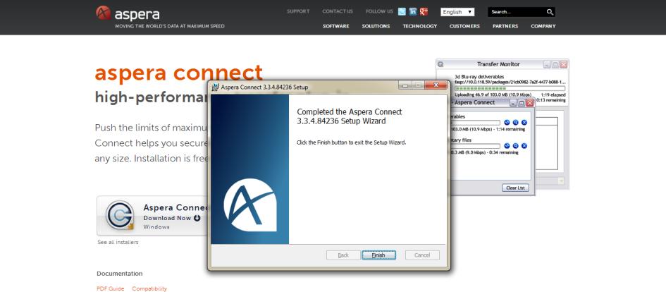 Meet the firewall requirements 3. Meet the system requirements 4. Install Aspera Connect browser plug-in 5. Connect and transfer 1.