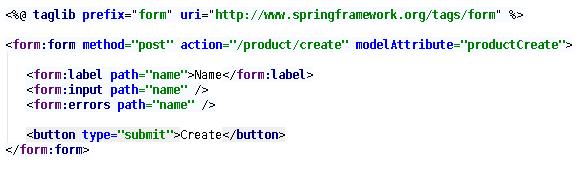SpringMVC tag library for forms binds form fields to bean properties displays error