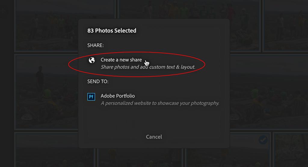 Just like before, you want to click the checkmark on each photo you want to select.