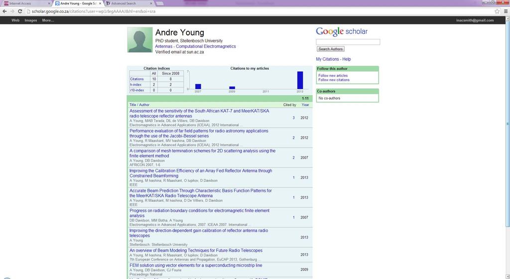 Researcher profile on Google Scholar Links to other authors covering these topics