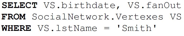 Vertex Query Example 30 Retrige the Birthdate and the number of