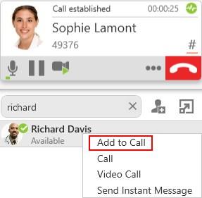 Audio and video calls Conference calls Using right-click or CONTROL+click Create a conference call using right-click or CONTROL+click. 1. Establish a one-on-one call. 2.